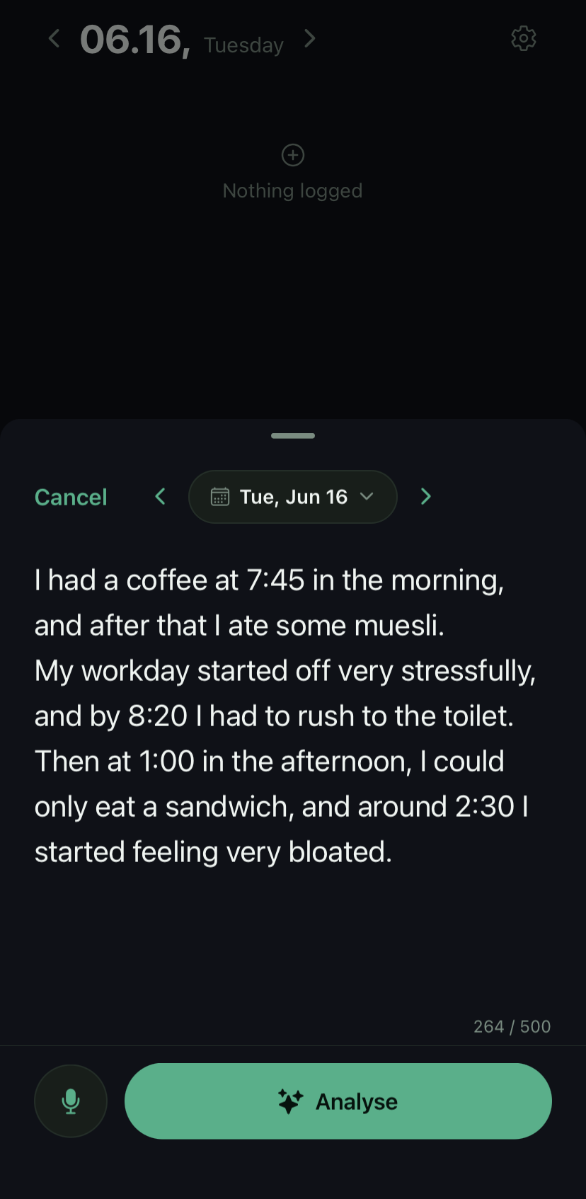 Bowey — logging your day in plain language
